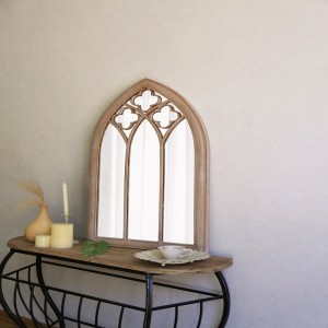 French Style Classic Iron Framed Arched Window Metal Mirrors 36555