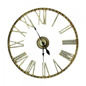 Fuzhou Powerlon Round Oversized Ancient Roman Numeral Style Silent Quartz Movement Wall Clock 35465