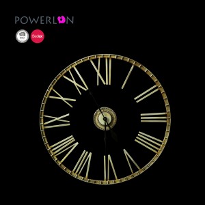 Fuzhou Powerlon Round Oversized Ancient Roman Numeral Style Silent Quartz Movement Wall Clock 35465