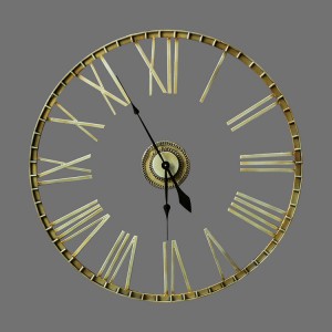 Fuzhou Powerlon Round Oversized Ancient Roman Numeral Style Silent Quartz Movement Wall Clock 35465