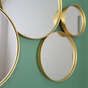 Golden Round Assorted Sizes Set Decorative Wall Mirrors 38403