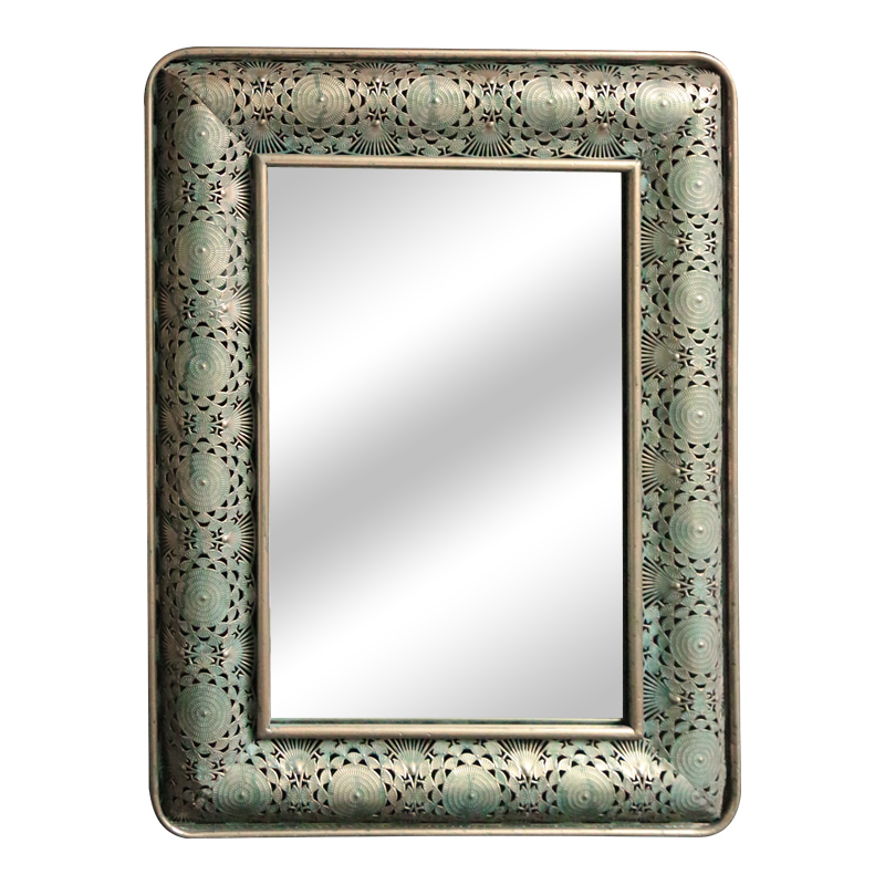 Hollow Rectangle Wholesale Unique Traditional Decor Wall Mirror Metal Art Framed Mirror Glass 32038