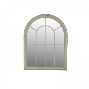 Iron Home Deco Wall mirror Antique White Black Framed 80255
