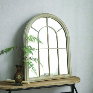 Iron Home Deco Wall mirror Antique White Black Framed 80255