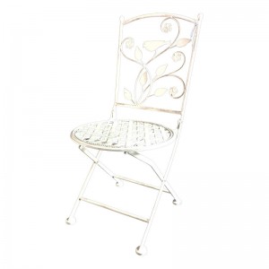 Lovely White Decorative Metal Folding Patio Chair 7101