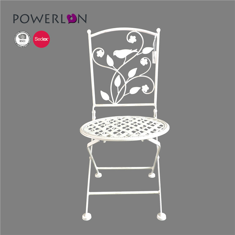 Best High Quality Dining Table And Chair Suppliers -
 Lovely White Decorative Metal Folding Patio Chair 7101 – Powerlon