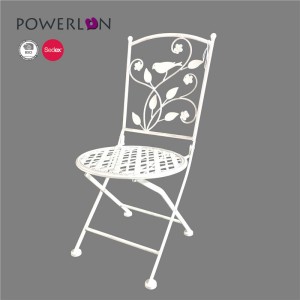 Lovely White Decorative Metal Folding Patio Chair 7101