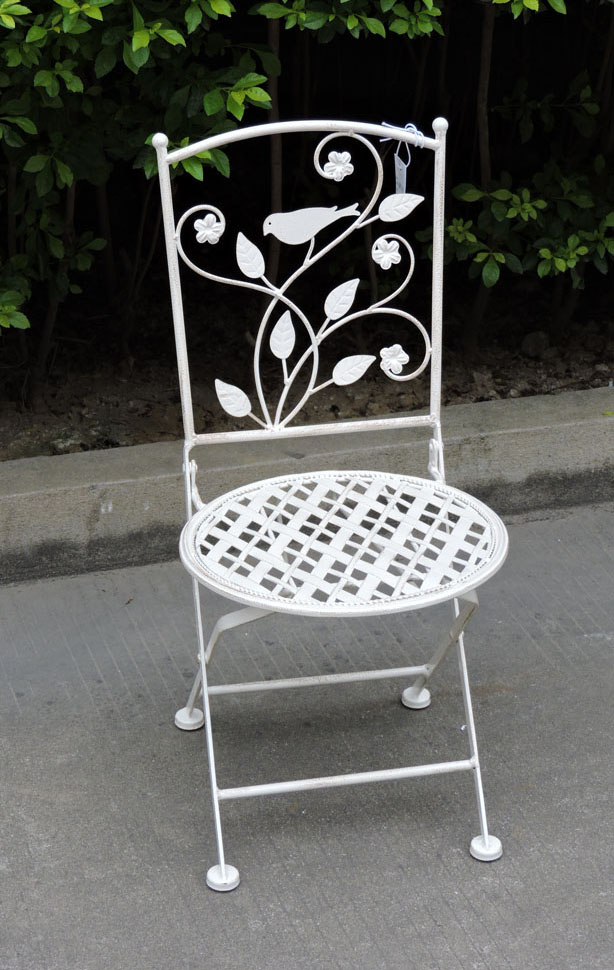 Lovely White Decorative Metal Folding Patio Chair 7101_03
