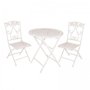 Outside Metal Garden Folding table and chair set rustproof weatherproof Patio furniture garden sets 7611