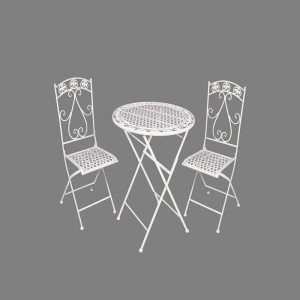 Outside Metal Garden Folding table and chair set rustproof weatherproof Patio furniture garden sets 7611