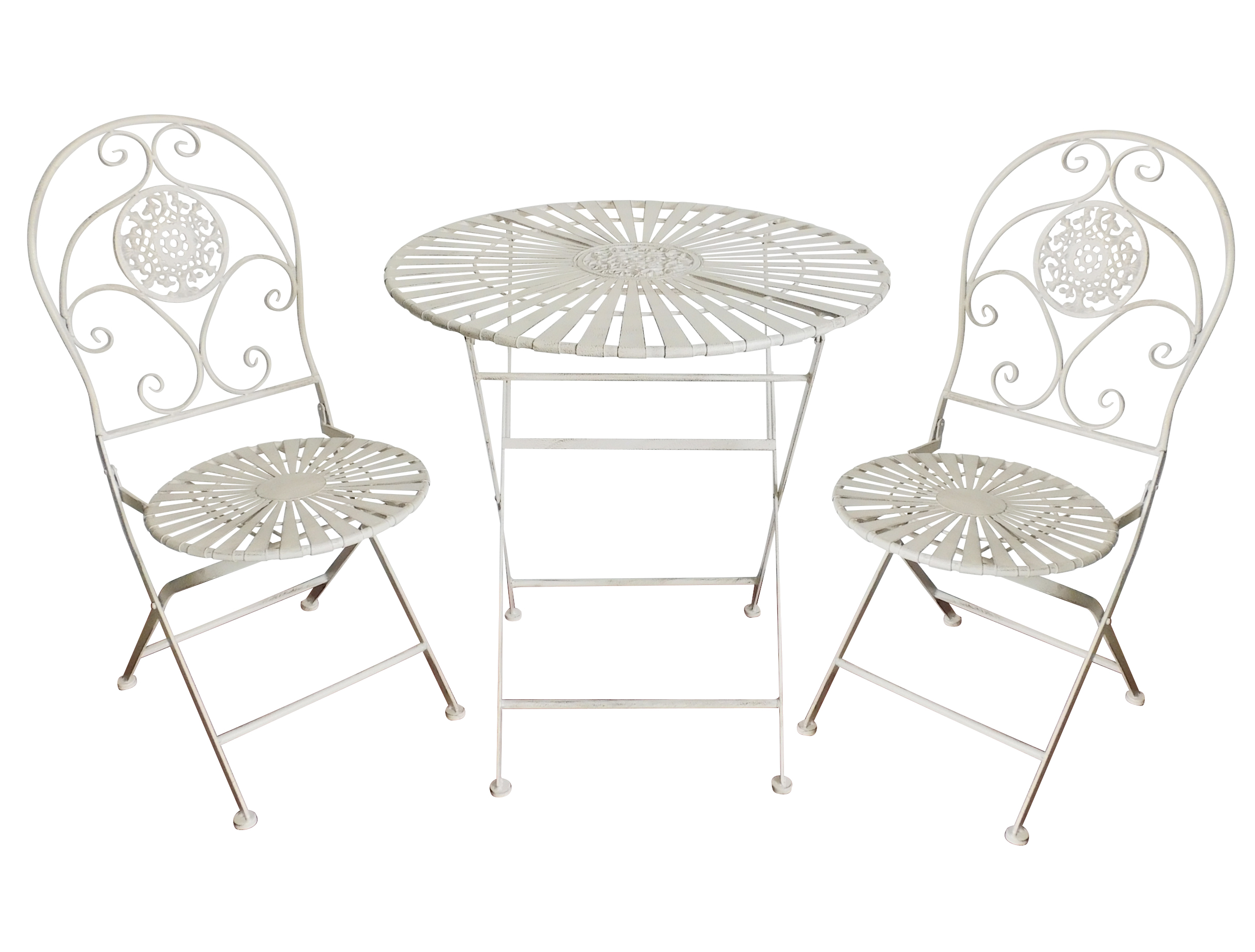 Metal Iron Folding Table And Chair Garden Bistro Sets
