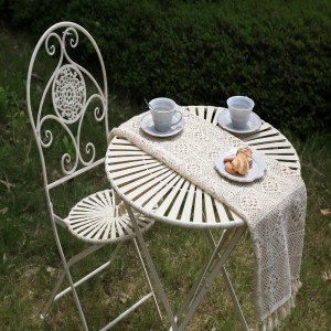 Outdoor Garden Furniture Metal Iron Folding Table And Chair Garden Bistro Sets 7403