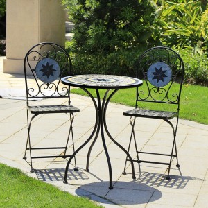 Handicraft Patio Garden Foldable Mosaic Table And Chair furniture set