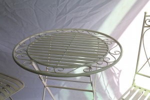 Hot Sale Outdoor Garden Metal 3 pcs Patio Dining Furniture Table Set 38470 38471
