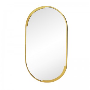 Factory Direct Oval Gold Metal Frame Mirrors Wall Decorative