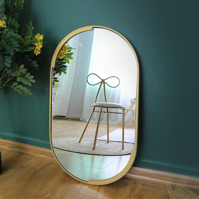 Best High Quality Vintage Mirror Exporters -
 Factory Direct Oval Gold Metal Frame Mirrors Wall Decorative – Powerlon