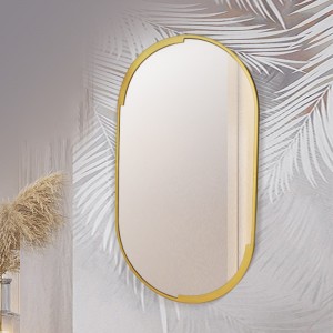 Factory Direct Oval Gold Metal Frame Mirrors Wall Decorative