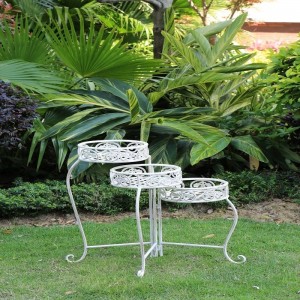 Three Pots Metal Garden Folding Plant Stand 7618