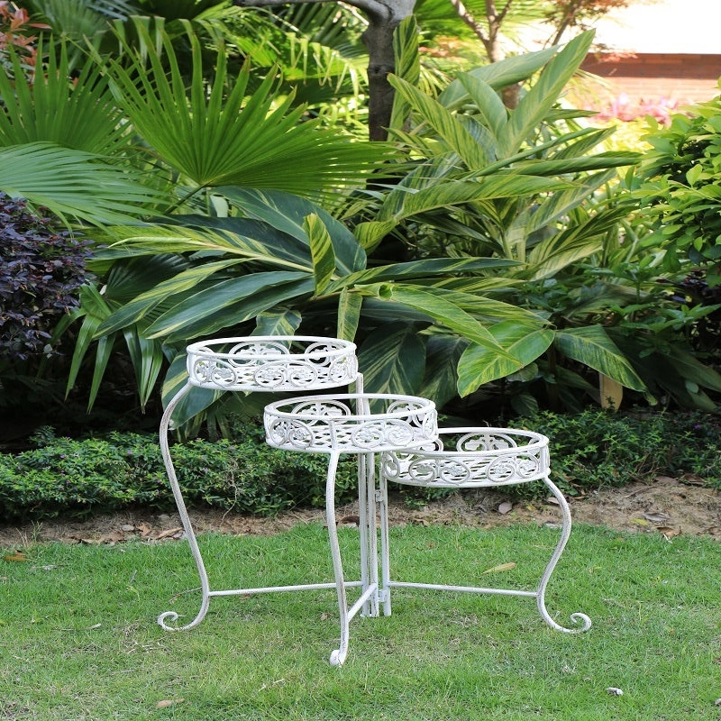 China Wholesale Garden Flower Pot Manufacturers -
 Three Pots Metal Garden Folding Plant Stand 7618 – Powerlon