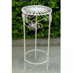 Antique White Wrought Iron Plant Pots Stand Metal for Indoor Artificial Plant Tree Shelf 5815