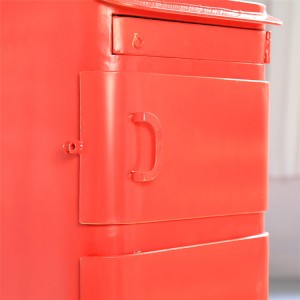 Red Iron Waterproof Drop Box Outdoor Letter MailBox