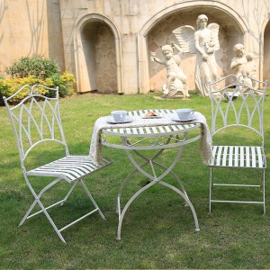 Vintage Wrought Iron Metal Patio Dining Sets 8668 8669