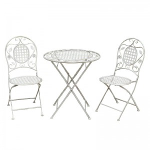 Wholesale Antique White Foldable Iron Party Wedding Bistro Set 5134