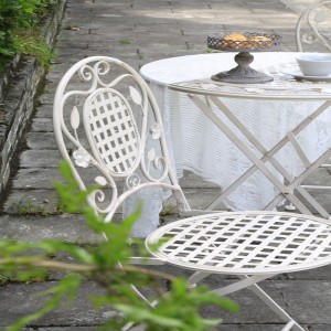 Wholesale Antique White Foldable Iron Party Wedding Bistro Set 5134