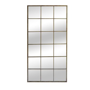 Wholesale Rectangle Black Metal Frame Decorative Floor Standing full Large Crystal Mirrors 36066