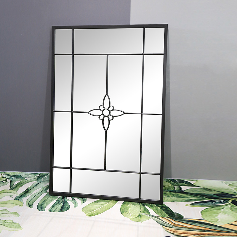 Wroght Iron Full Length Mirror Wall Mounted Large Body Mirror with Rectangular Framed 38571