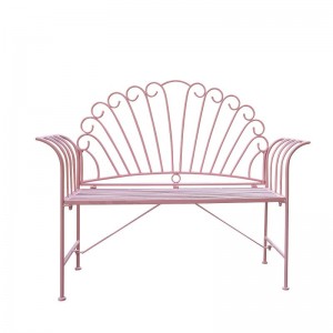 Wrought Iron Garden Outdoor Pink Bench Patio Benches 38438