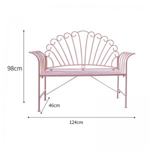 Wrought Iron Garden Outdoor Pink Bench Patio Benches 38438