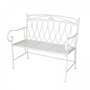 Wrought Iron Metal Benches Teak Garden Outdoor Patio Bistro Set bench Seat