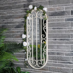 Decoration Metal Frame Oval Framed Wall Mirror 38668