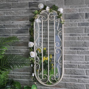 Decoration Metal Frame Oval Framed Wall Mirror 38668