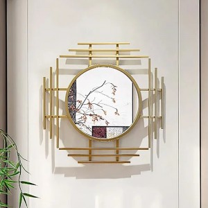 Luxury Stylish 3D Geometric Gold Metal Wall Mirror Overlapping Home Decor PL08-385280